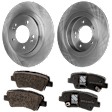 2020 Kia Optima - 2-Wheel Set Rear Brake Disc and Pad Kit, Plain Surface, 5 Lugs, 283.97 mm, Ceramic, 28mm  Disc, With Electronic Parking Brake, 1.6L 4Cyl, Pro-Line Series  Includes (2) Disc and (1) Pad Set