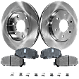 2-Wheel Set Front Brake Disc and Pad Kit, Plain Surface 6 Lugs 320.04 mm Ceramic Pro-Line Series, Includes (2) Disc and (1) Pad Set