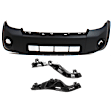 3-Piece Kit Front Primed Bumper Cover Includes (2) Bumper Bracket and (1) Bumper Cover