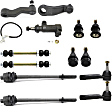 13-Piece Kit Front, Driver and Passenger Side Suspension Includes Ball Joints, Idler Arm, Idler Arm Bracket, Pitman Arm, Sway Bar Links, and Tie Rod Ends