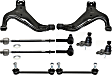 10-Piece Kit Front, Driver and Passenger Side Control Arm Kit, Includes (2) Ball Joint, (2) Control Arm, (2) Sway Bar Link, and (4) Tie Rod End
