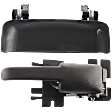 2001-2002 Ford Explorer Sport - 2-Piece Kit Front or Rear, Driver Side Exterior and Interior Door Handle, Smooth Black, Without Key Hole, Includes (1) Exterior Door Handle and (1) Interior Door Handle