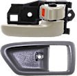 2-Piece Kit Front or Rear, Passenger Side Interior Door Handle Kit, Beige, With door lock button, Japan Or USA Built Vehicle, Includes (1) Door Handle Trim and (1) Interior Door Handle
