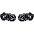 2-Piece Kit Driver and Passenger Side Halogen Headlight, With bulb(s), Clear Lens, Black Interior, Includes (1) Bumper Cover and (1) Headlight