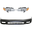 3-Piece Kit Driver and Passenger Side Headlight, Includes (2) Headlight and (1) Bumper Cover