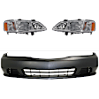 3-Piece Kit Driver and Passenger Side Headlight, Includes (2) Headlight and (1) Bumper Cover