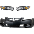 3-Piece Kit Driver and Passenger Side Headlight, Includes (2) Headlight and (1) Bumper Cover