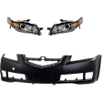 3-Piece Kit Driver and Passenger Side Headlight, Includes (2) Headlight and (1) Bumper Cover