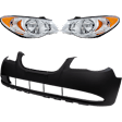 3-Piece Kit Driver and Passenger Side Headlight, Includes (2) Headlight and (1) Bumper Cover