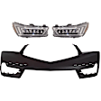 3-Piece Kit Driver and Passenger Side Headlight, Includes (2) Headlight and (1) Bumper Cover