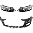 3-Piece Kit Driver and Passenger Side Headlight, Includes (2) Headlight and (1) Bumper Cover