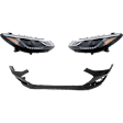3-Piece Kit Driver and Passenger Side Headlight, Includes (2) Headlight and (1) Bumper Cover