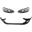 3-Piece Kit Driver and Passenger Side Headlight, Includes (2) Headlight and (1) Bumper Cover