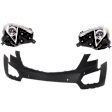 3-Piece Kit Driver and Passenger Side Headlight, Includes (2) Headlight and (1) Bumper Cover