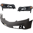 3-Piece Kit Driver and Passenger Side HID/Xenon Headlight, Without bulb(s), OE Replacement Includes (2) Headlight and (1) Bumper Cover