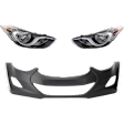 3-Piece Kit Driver and Passenger Side Headlight, Includes (2) Headlight and (1) Bumper Cover