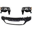 3-Piece Kit Driver and Passenger Side Headlight, Includes (2) Headlight and (1) Bumper Cover