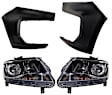 4-Piece Kit Driver and Passenger Side Headlight, Includes (2) Bumper Cover and (2) Headlight