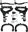 8-Piece Kit Front, Driver and Passenger Side, Upper and Lower Control Arm Kit, Includes (2) Ball Joint, (4) Control Arm, and (2) Tie Rod End