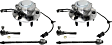 2-Wheel Set Front, Driver and Passenger Side Wheel Hub, 6 Lugs, With Bearing, With Sensor, RWD, Includes (2) Wheel Hub and (4) Tie Rod End