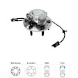 2-Piece Kit Front Wheel Hub, 6 Lugs, With Bearing, With Sensor, RWD, Includes (1) Wheel Hub and (1) Tie Rod End
