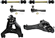 6-Piece Kit Front, Driver and Passenger Side, Lower Control Arm Kit, Includes (2) Control Arm, (2) Sway Bar Link, and (2) Tie Rod End