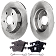2-Wheel Set Rear Brake Disc and Pad Kit, Plain Surface 5 Lugs 271.02 mm Organic Pro-Line Series, Includes (1) Brake Pad Set and (2) Brake Disc