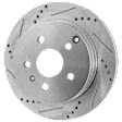 2-Wheel Set Rear Brake Kit With Calipers, Cross-drilled and Slotted 5 Lugs 303.02 mm Ceramic, Includes (2) Brake Caliper, (1) Brake Pad Set and (2) Brake Disc