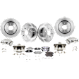 4-Wheel Set Front and Rear Brake Kit With Calipers, Plain Surface 6 Lugs Front-295.91 mm/Rear-286 mm Ceramic, Includes (4) Brake Caliper, (2) Brake Pad Set and (4) Brake Disc