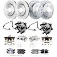 2-Wheel Set Front and Rear Brake Kit With Calipers, 6 Lugs,, 4WD, 4.0L, 6Cyl, Includes (4) Brake Caliper, (4) Brake Disc, (2) Brake Pad Set and (2) Brake Kit With Calipers