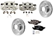 2-Wheel Set Front Brake Kit With Calipers, Plain Surface 5 Lugs 305.05 mm Ceramic, Includes (2) Caliper, (2) Disc, and (1) Pad Set