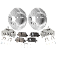 2-Wheel Set Rear Brake Kit With Calipers, Plain Surface 5 Lugs 268.99 mm Ceramic FWD, Includes (2) Brake Caliper, (2) Brake Disc and (1) Brake Pad Set