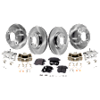 4-Wheel Set Front and Rear Brake Kit With Calipers, Plain Surface, 5 Lugs, Ceramic