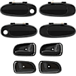 1993-1997 Toyota Corolla - 8-Piece Kit Front or Rear, Driver and Passenger Side Textured Black Exterior Door Handle, Includes (4) Exterior Door Handle and (4) Interior Door Handle