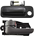 2-Piece Kit Front, Driver Side Exterior Door Handle Kit, Smooth Black, With Key Hole, Includes (1) Exterior Door Handle and (1) Interior Door Handle
