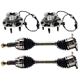4-Piece Kit Front, Driver and Passenger Side Suspension Kit, Includes (2) Axle Assembly and (2) Wheel Hub