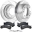 2007 GMC Sierra 2500 HD - 2-Wheel Set Front Brake Disc and Pad Kit, Cross-drilled and Slotted, 8 Lugs, 325 mm, Ceramic, 6.0L 8Cyl, Includes (1) Brake Pad Set and (2) Brake Disc