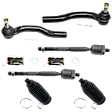 6-Piece Kit Front, Driver and Passenger Side Suspension Kit, Includes (4) Tie Rod End and (2) Steering Rack Boot
