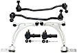 6-Piece Kit Front, Driver and Passenger Side, Lower Control Arm Kit, Includes (2) Control Arm, (2) Sway Bar Link, and (2) Tie Rod End