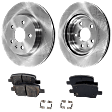 2-Wheel Set Rear Brake Disc and Pad Kit, Plain Surface 5 Lugs 314.96 mm Ceramic Pro-Line Series, Includes (2) Brake Disc and (1) Brake Pad Set
