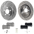 2-Wheel Set Rear Brake Disc and Pad Kit, Cross-drilled and Slotted 320.04 mm Ceramic Pro-Line Series, Includes (1) Brake Pad Set and (2) Brake Disc