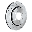 2-Wheel Set Front Brake Disc and Pad Kit, Cross-drilled and Slotted 6 Lugs 350.01 mm Semi-metallic Pro-Line Series, Includes (1) Brake Pad Set and (2) Brake Disc