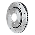 2-Wheel Set Front Brake Disc and Pad Kit, Cross-drilled and Slotted 6 Lugs 350.01 mm Semi-metallic Pro-Line Series, Includes (1) Brake Pad Set and (2) Brake Disc