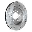 2-Wheel Set Front Brake Disc and Pad Kit, Cross-drilled and Slotted 6 Lugs 350.01 mm Semi-metallic Pro-Line Series, Includes (1) Brake Pad Set and (2) Brake Disc