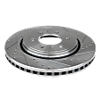 2-Wheel Set Front Brake Disc and Pad Kit, Cross-drilled and Slotted 6 Lugs 350.01 mm Semi-metallic Pro-Line Series, Includes (1) Brake Pad Set and (2) Brake Disc