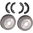 2-Wheel Set Brake Drum and Shoe Kit, Includes (2) Brake Drum and (1) Brake Shoe Set