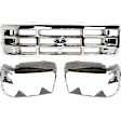 3-Piece Kit, Grille Chrome, Includes (1) Grille and (2) Headlight Door