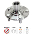 2-Wheel Set Front Wheel Hub, 5 Lugs, With Bearing, FWD, Includes (2) Wheel Bearing and (2) Wheel Hub