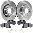 2-Wheel Set Front Brake Disc and Pad Kit, Plain Surface 5 Lugs 276.3 mm Ceramic Pro-Line Series, Includes (2) Brake Disc and (1) Brake Pad Set