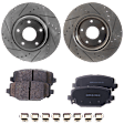 2-Wheel Set Rear Brake Disc and Pad Kit, Cross-drilled and Slotted 327.91 mm Ceramic Pro-Line Series, Includes (2) Disc and (1) Pad Set
